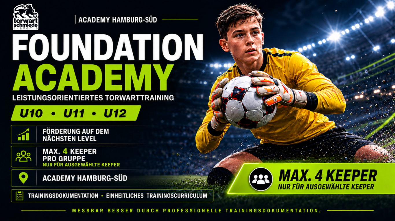Foundation Academy Hamburg Süd – Torwarttraining U10 U11 U12 beim FC Süderelbe Leistungsorientiertes Torwarttraining in Hamburg Süd für U10 U11 und U12 Torhüter in kleinen Gruppen beim FC Süderelbe