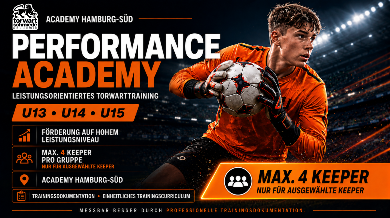 Performance Academy Hamburg Süd – Torwarttraining U13 U14 U15 beim FC Süderelbe Leistungsorientiertes Torwarttraining in Hamburg Süd für U13 U14 und U15 Torhüter in kleinen Gruppen beim FC Süderelbe