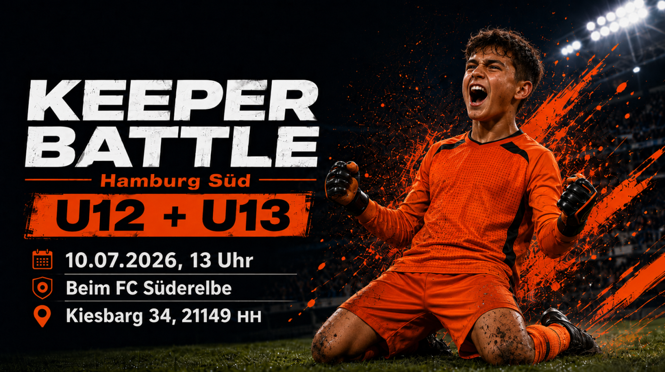 Keeper Battle Hamburg Süd U12 und U13 – Torwart Event beim FC Süderelbe Keeper Battle Hamburg Süd für U12 und U13 Torhüter beim FC Süderelbe am Kiesbarg 34 in Hamburg