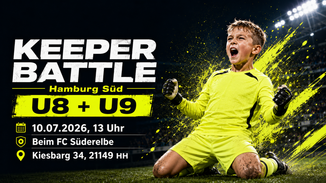 Keeper Battle Hamburg Süd U8 und U9 – Torwart Event beim FC Süderelbe Keeper Battle Hamburg Süd für U8 und U9 Torhüter beim FC Süderelbe am Kiesbarg 34 in Hamburg