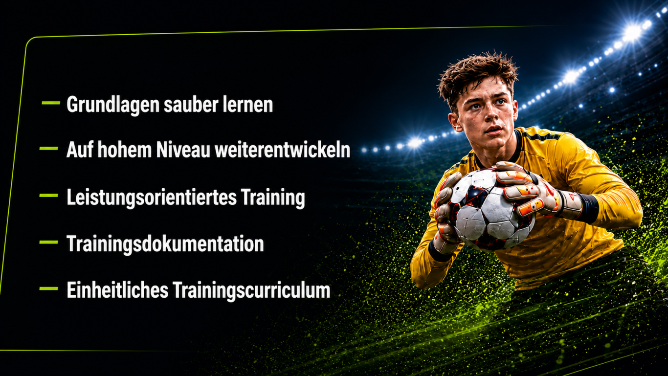 Torwarttraining Leistungskurs: U10, U11, U12; inkl. Torhüter Grundlagen sauber lernen, Auf hohem Niveau weiterentwickeln, Leistungsorientiertes Torwarttraining, Keeper Trainingsdokumentation, Einheitliches Trainingscurriculum